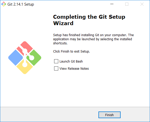 Completing the Git Setup Wizard