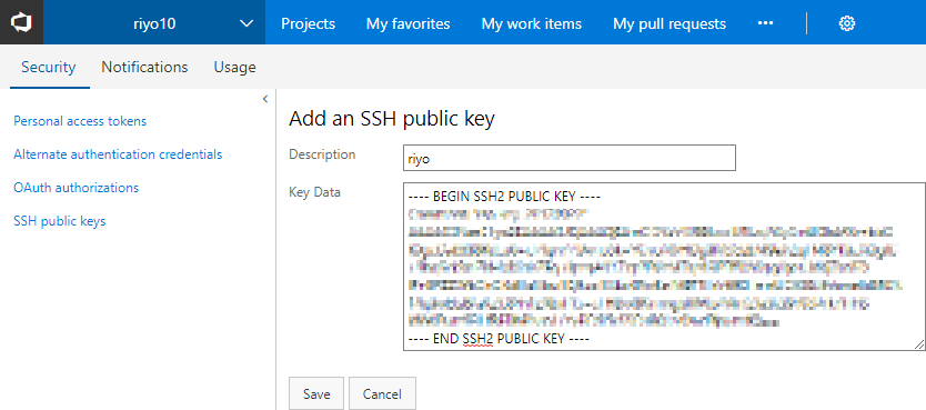 SSH public keys